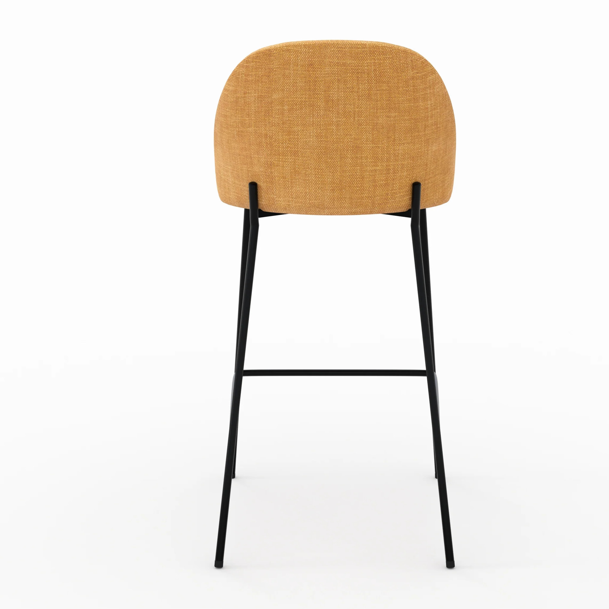 Lot de 2 chaises pour ilot central 66,5 cm en tissu jaune moutarde - Karl