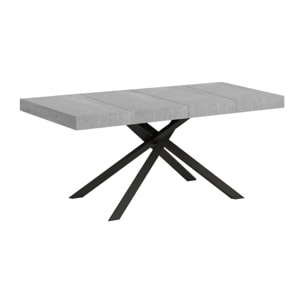 Tavolo allungabile 120x90/224 cm Karida Premium cemento gambe antracite