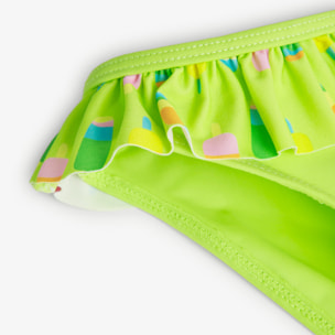 Braguita con volante para niña estampada de color verde