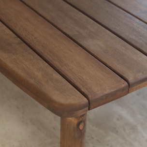 Salon de jardin foncé en bois d'acacia et résine tressée kaki 4 places ALHAMBRA