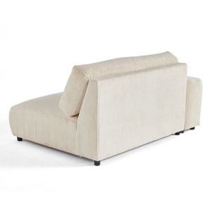Garance - module d'assise 2 places avec accoudoir gauche - en velours côtelé - Beige