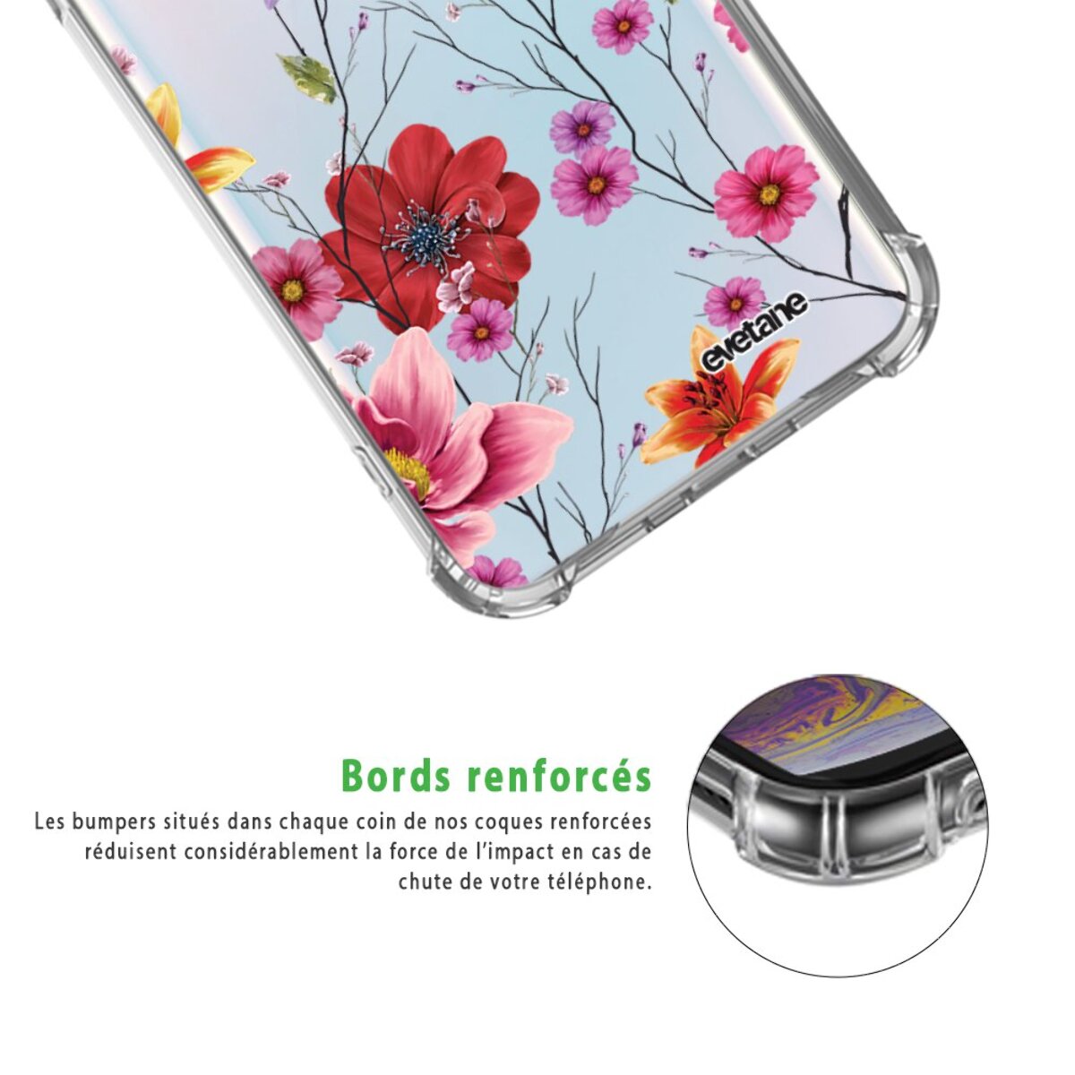 Coque Samsung Galaxy S10 Plus anti-choc souple angles renforcés transparente Fleurs Multicolores Evetane