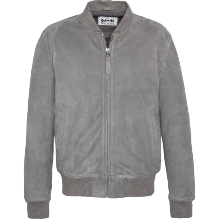 LC300SUEDE BOMBER JACKETSchott NYC P/ELIGHT GREY