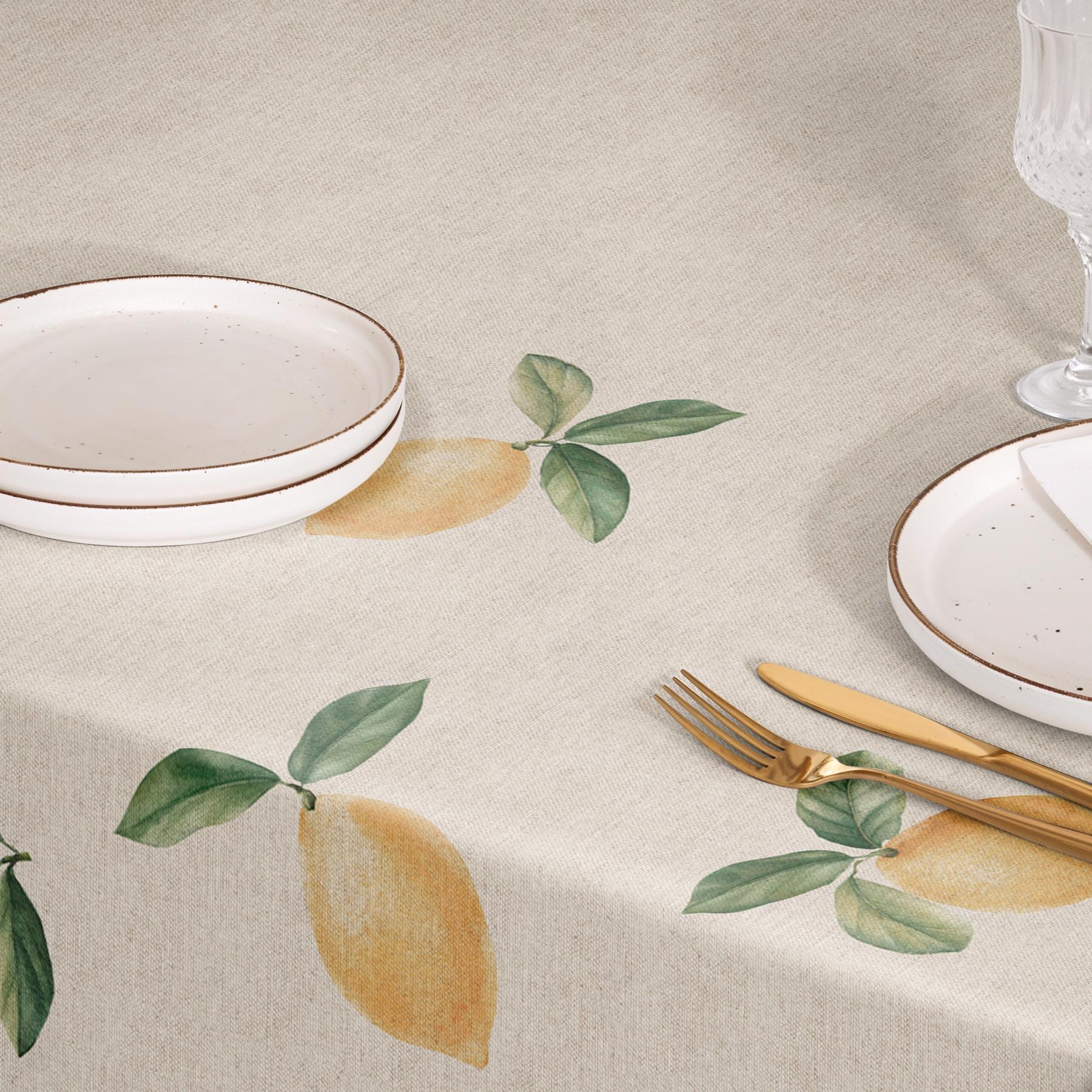 Mantel estampado antimanchas LEMON AMARILLO