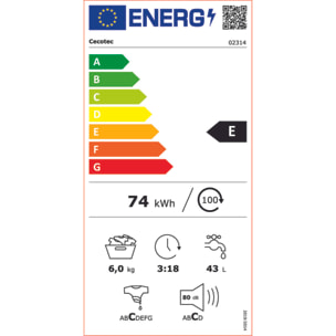 Cecotec Lavadora Bolero DressCode 6000 Cecotec