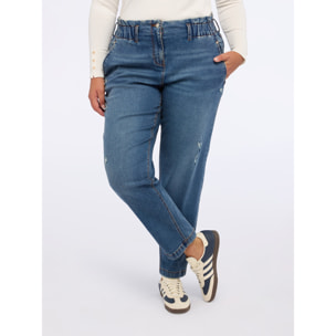 Fiorella Rubino - Jeans globo con micro roturas - Azul