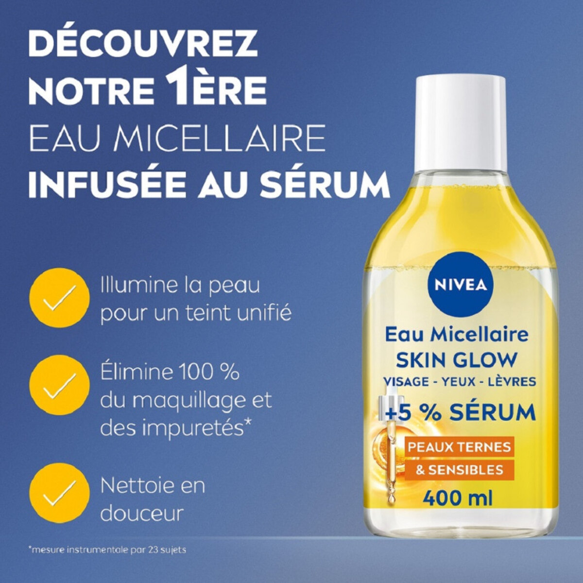 Pack de 2 - Nivea - Eau Micellaire SKIN GLOW infusée Sérum Vitamine C400ml