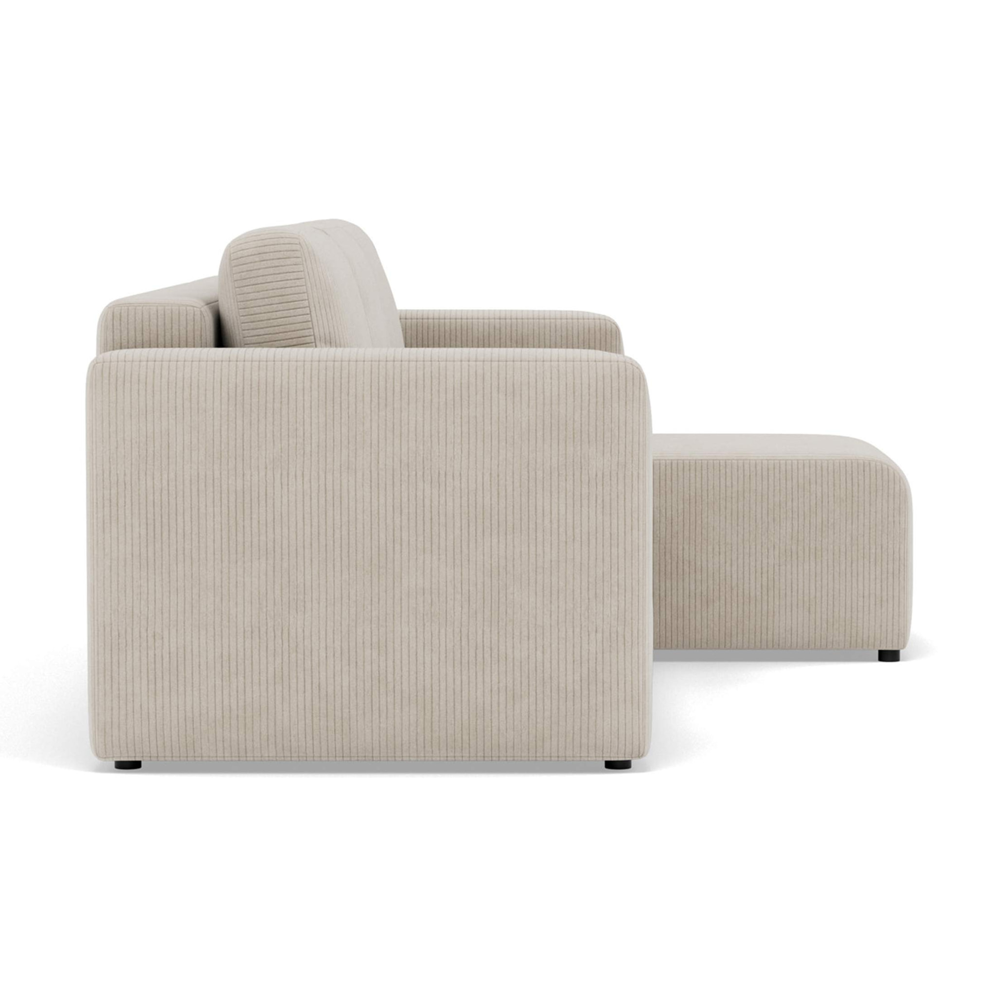 Canopy - canapé d'angle réversible 4 places convertible avec coffre en velours côtelé - Beige