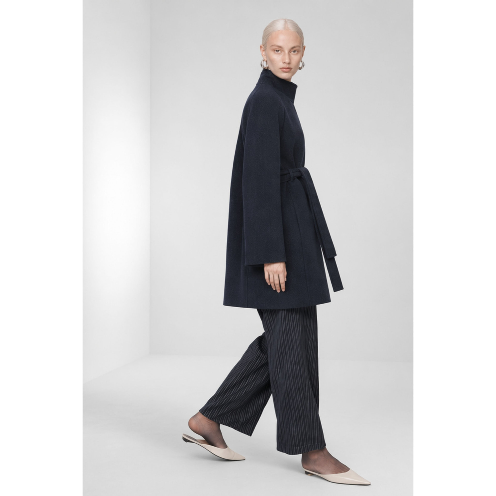 Kocca - Cappotto da donna in lana con collo alto e cintura Donna