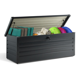 Coffre de jardin métal gris 600L