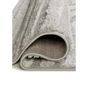 JUNO Alfombra geométrica con relieve gris, varias medidas disponibles.