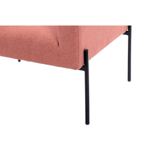 Sillon Textil Rosa C/patas Metal Negro 70x65x75 Cm