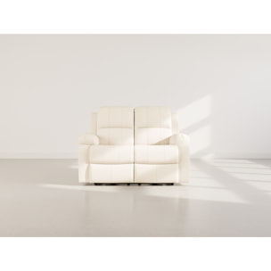 Armand - Canapé 2 places relax électrique en simili - Beige