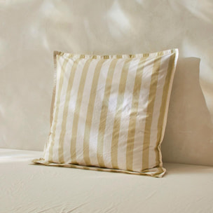 2 taies d'oreiller en 100% percale de coton organic BENGALE jaune clair