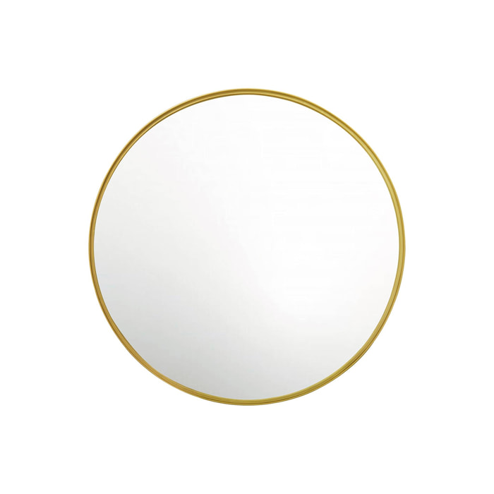 Miroir rond en métal Ø60cm MABEL. couleur or