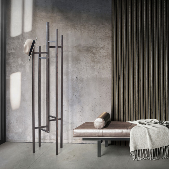 Eigen - Porte-manteaux design bois massif - Gris.