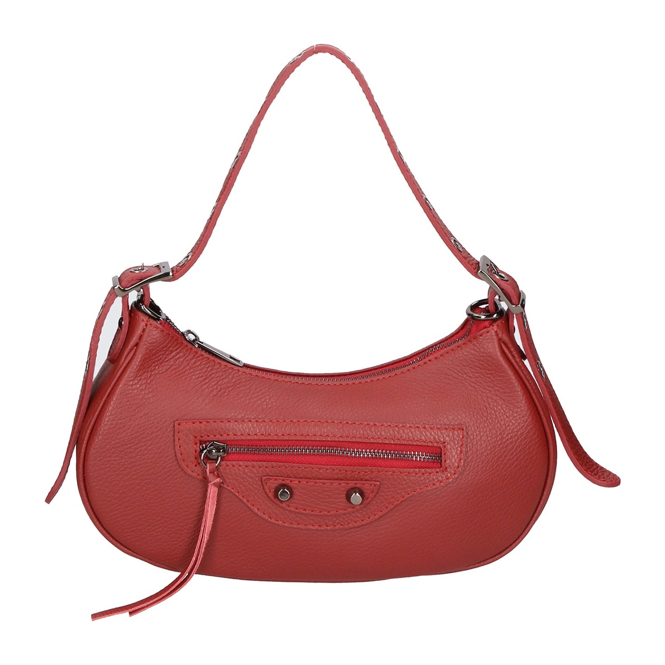 Borsa a spalla da donna - Modello Loredana - Vera pelle - 30.0 x 15.0 x 8.0 cm