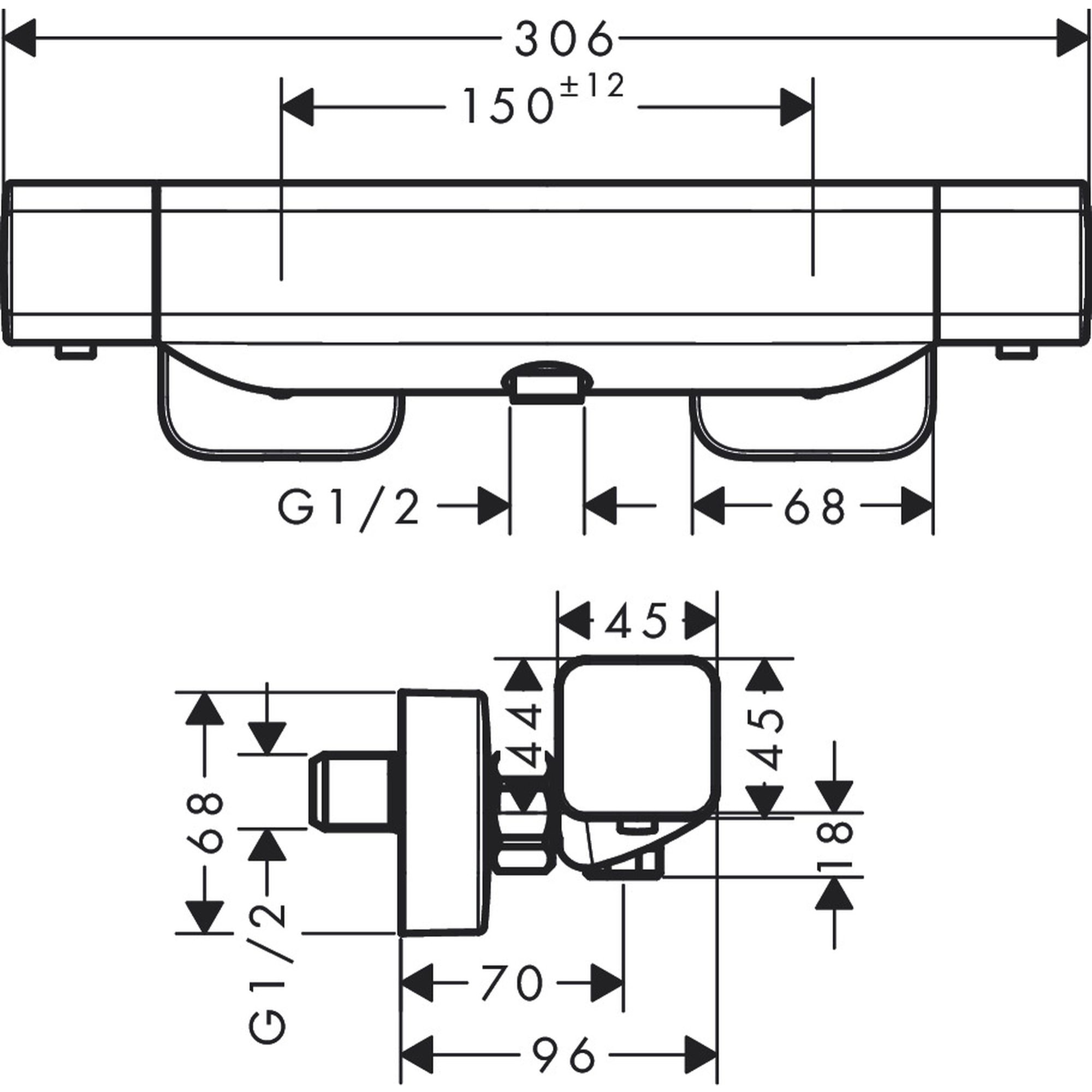 Mitigeur Thermostatique douche chromé Ecostat E