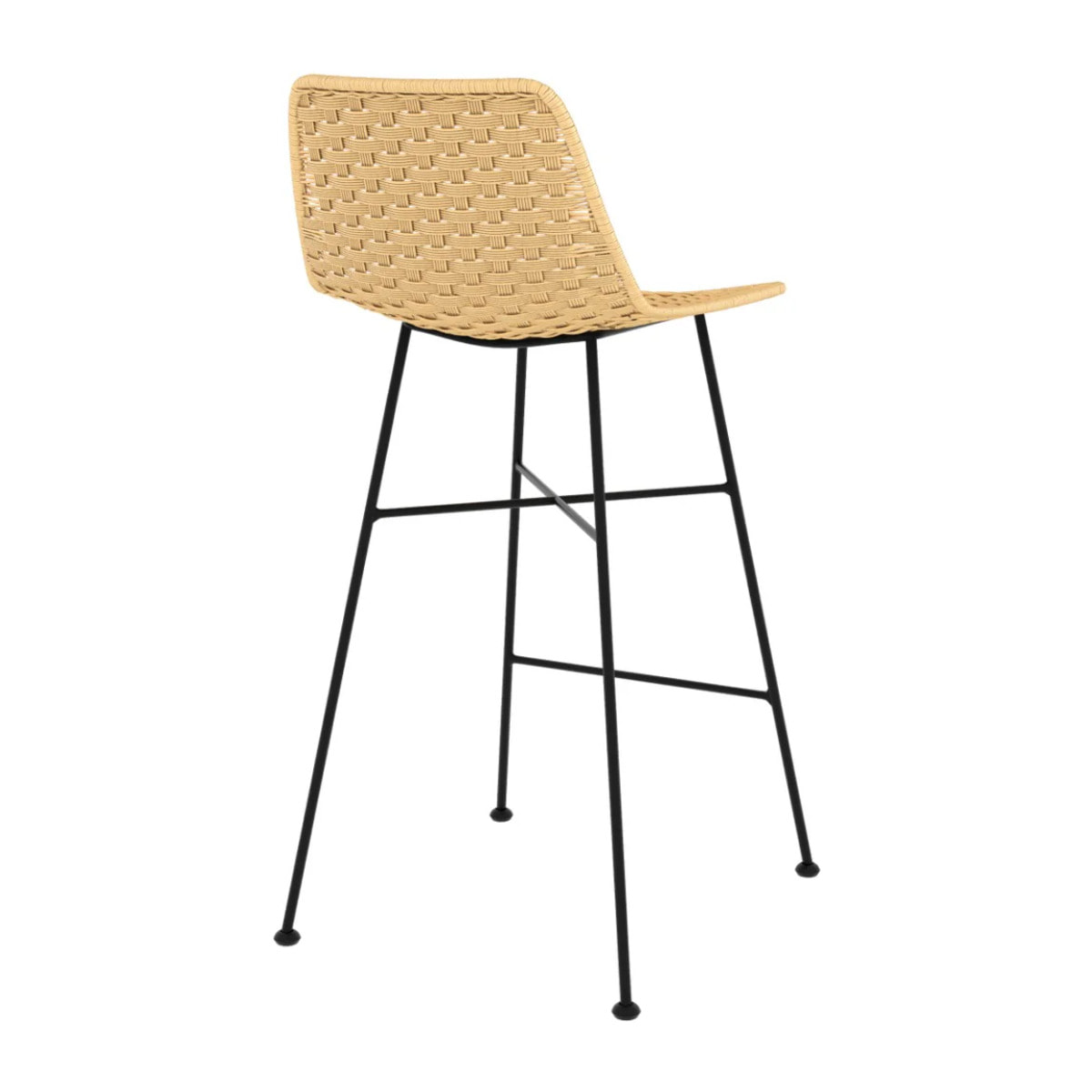 Lot de 2 chaises pour îlot central 65,5 cm en rotin naturel - Mara