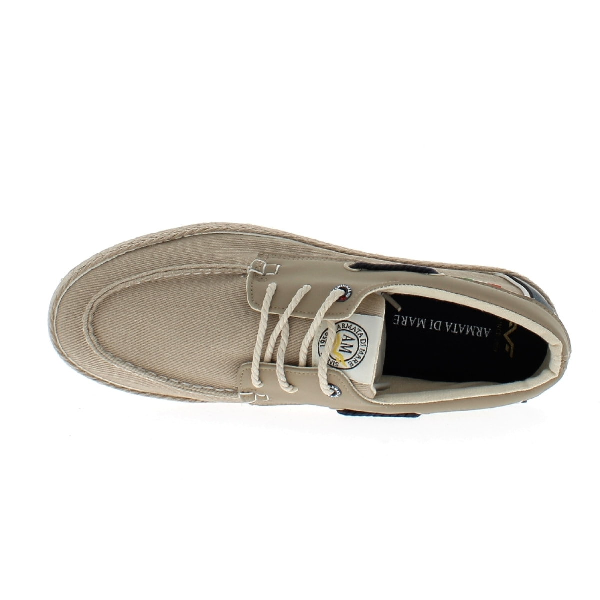 Armata di Mare Scarpe Uomo Espadrillas Stringate con Soletta Comfort AMU S24N525 Beige