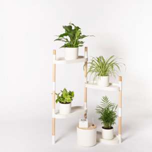 Estantería para plantas modular y personalizable ; color blanco; 4 bandejas