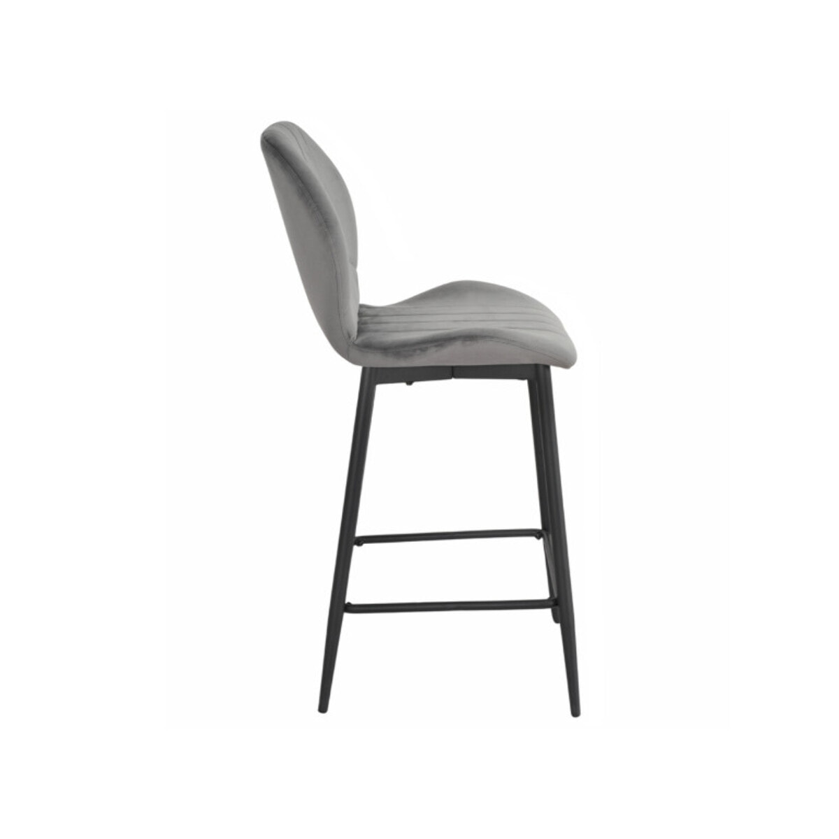 Chaise de bar en velours avec pieds en métal noir - FAUSTINE 2