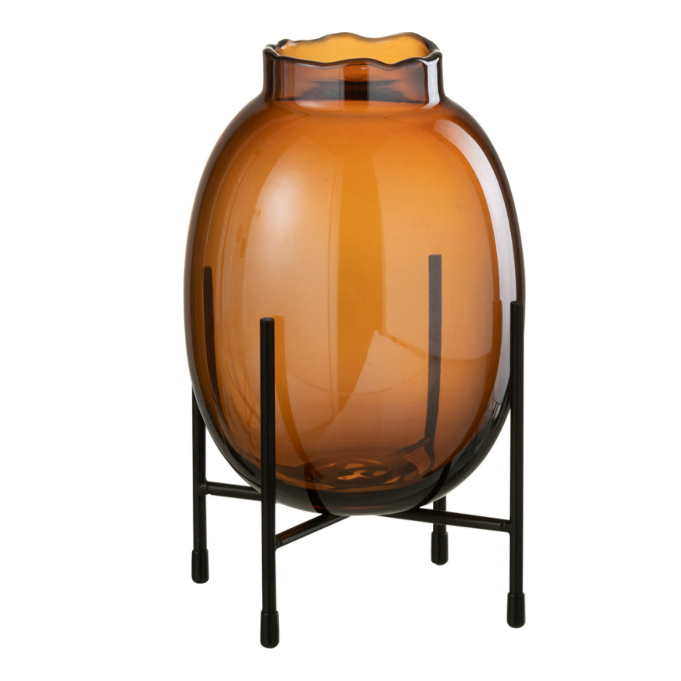 J-Line vase Sur Pied - verre - marron - small - 26 cm de hauteur