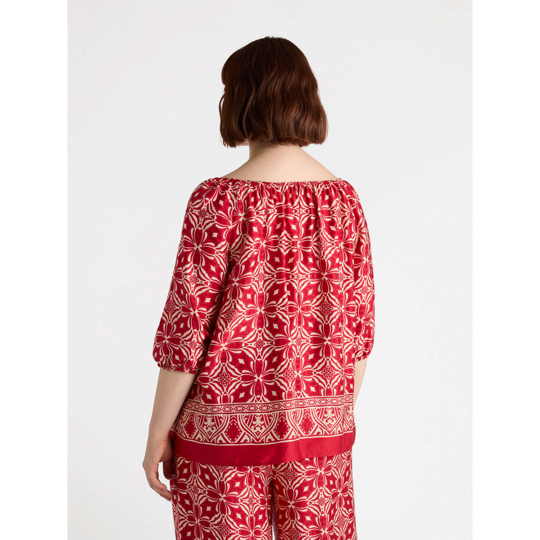 Fiorella Rubino - Blusa con estampado étnico - Rojo