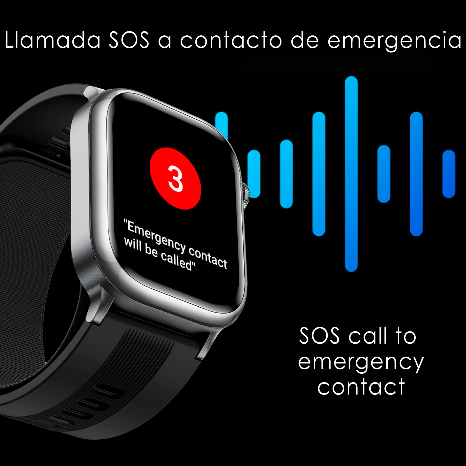 Smartwatch TK66. Llamadas Bluetooth con funciones avanzadas de salud: temperatura corporal, ECG, micro examen físico y presión arterial mediante bomba de inflado y bolsa de aire.