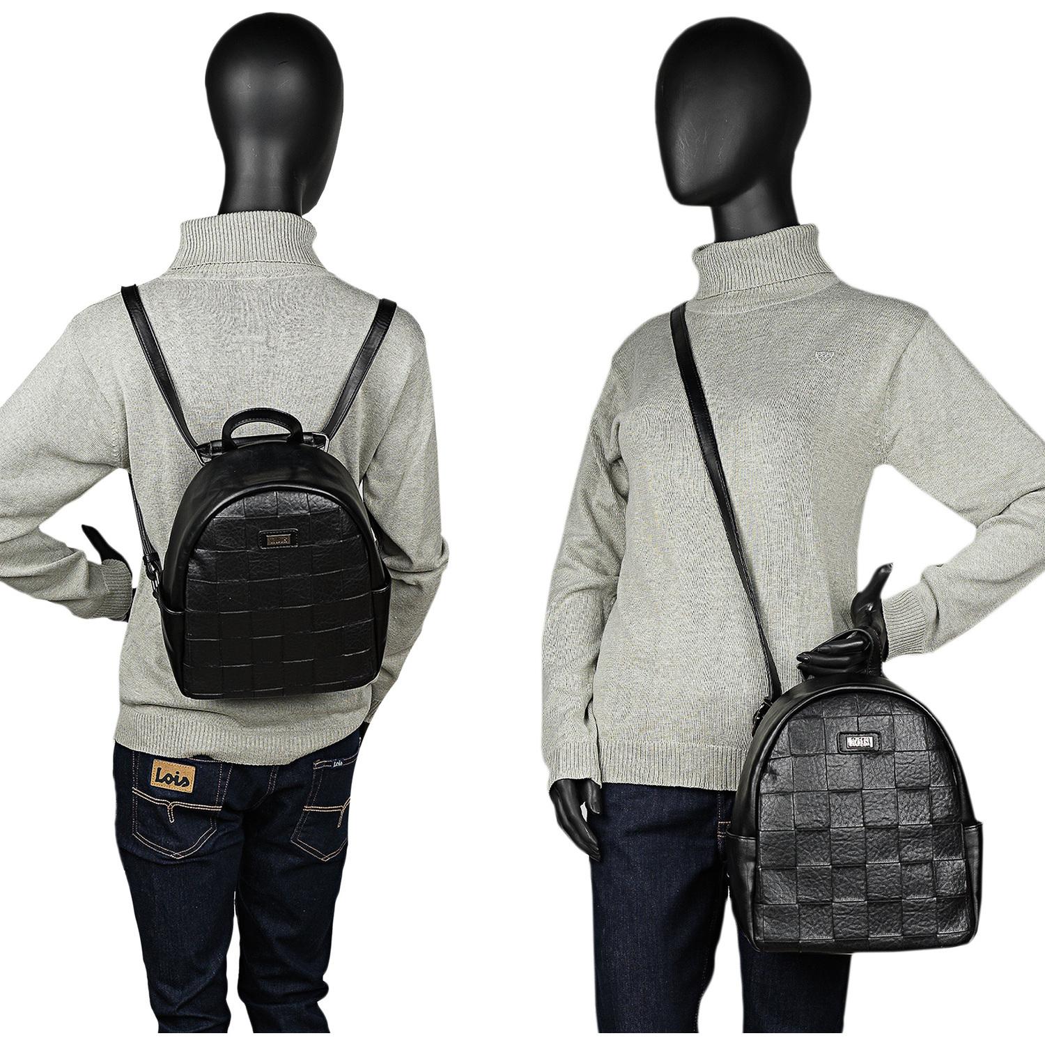 Bolso Mochila Mujer Lois Crossover Negro