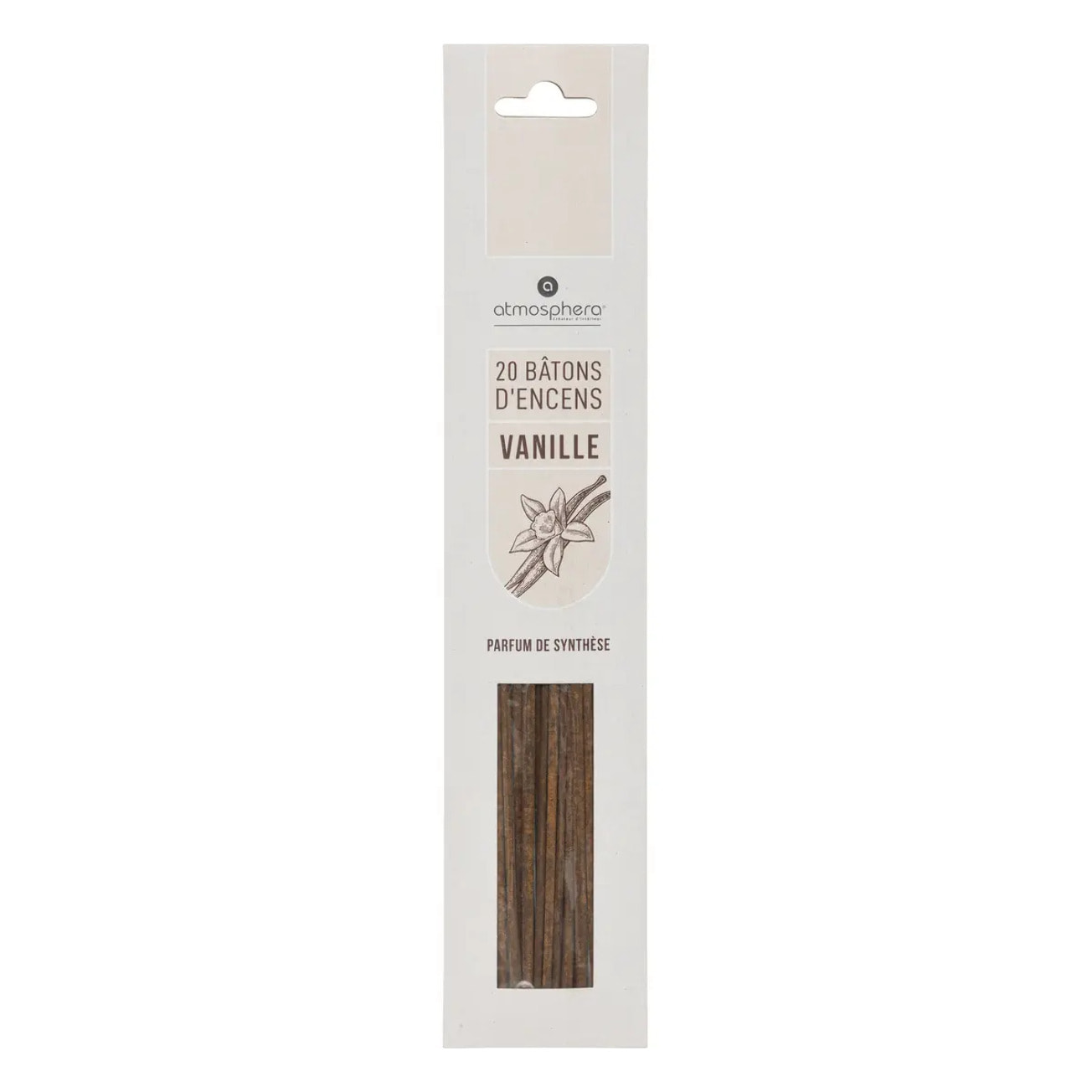 Lot de 20 bâtons d'encens vanille H25cm