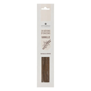 Lot de 20 bâtons d'encens vanille H25cm
