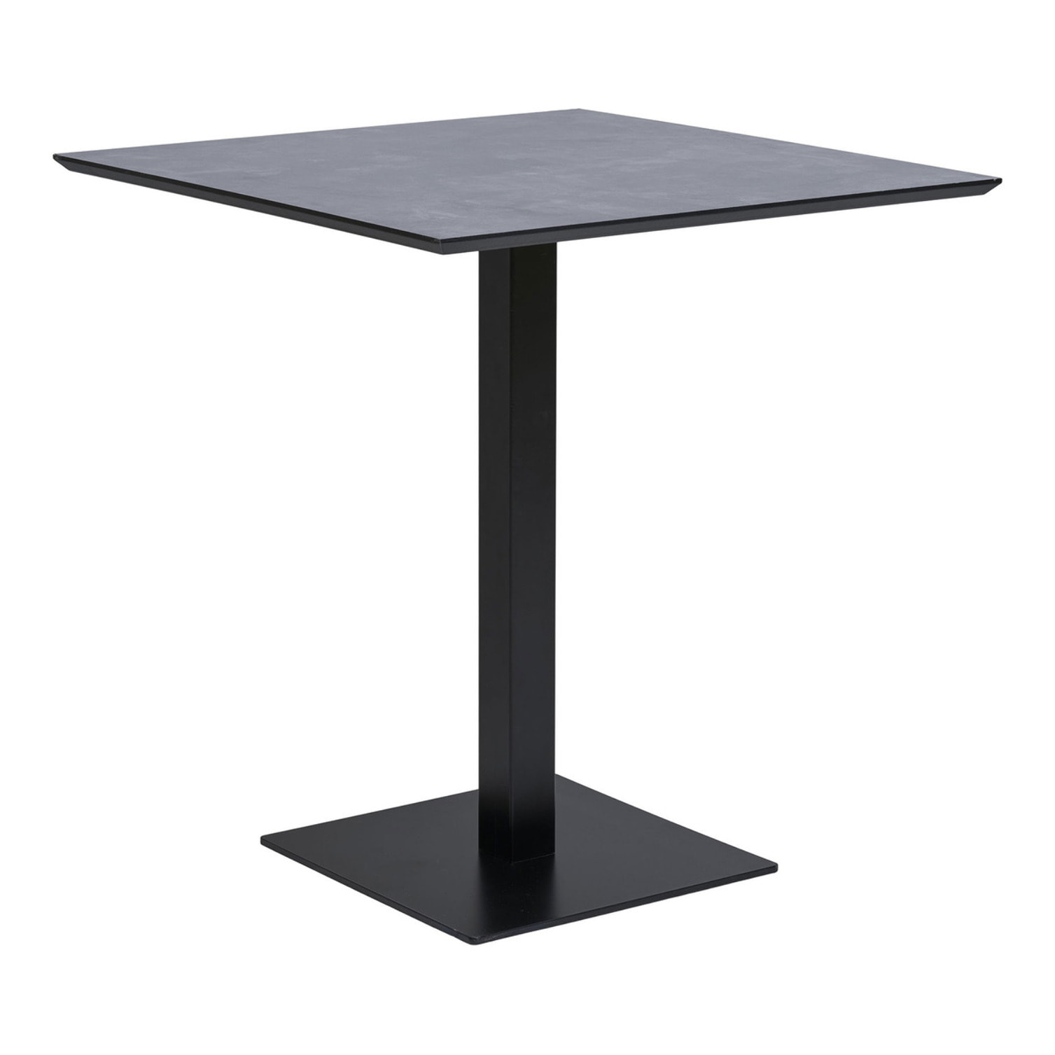 Tavolo bistrot Fano effetto pietra con base in metallo nero 70x70x75 cm