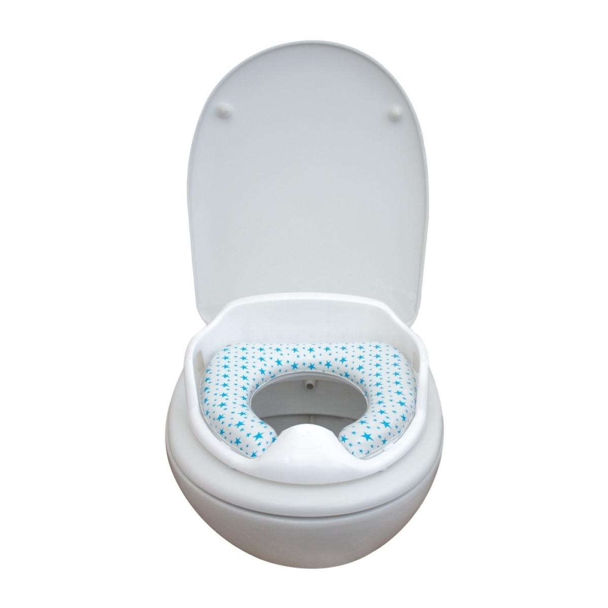 Siège de toilette adaptateur confortable en silicone Bleu