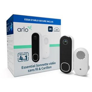 Sonnette connectée ARLO sans fil 2K + carillon