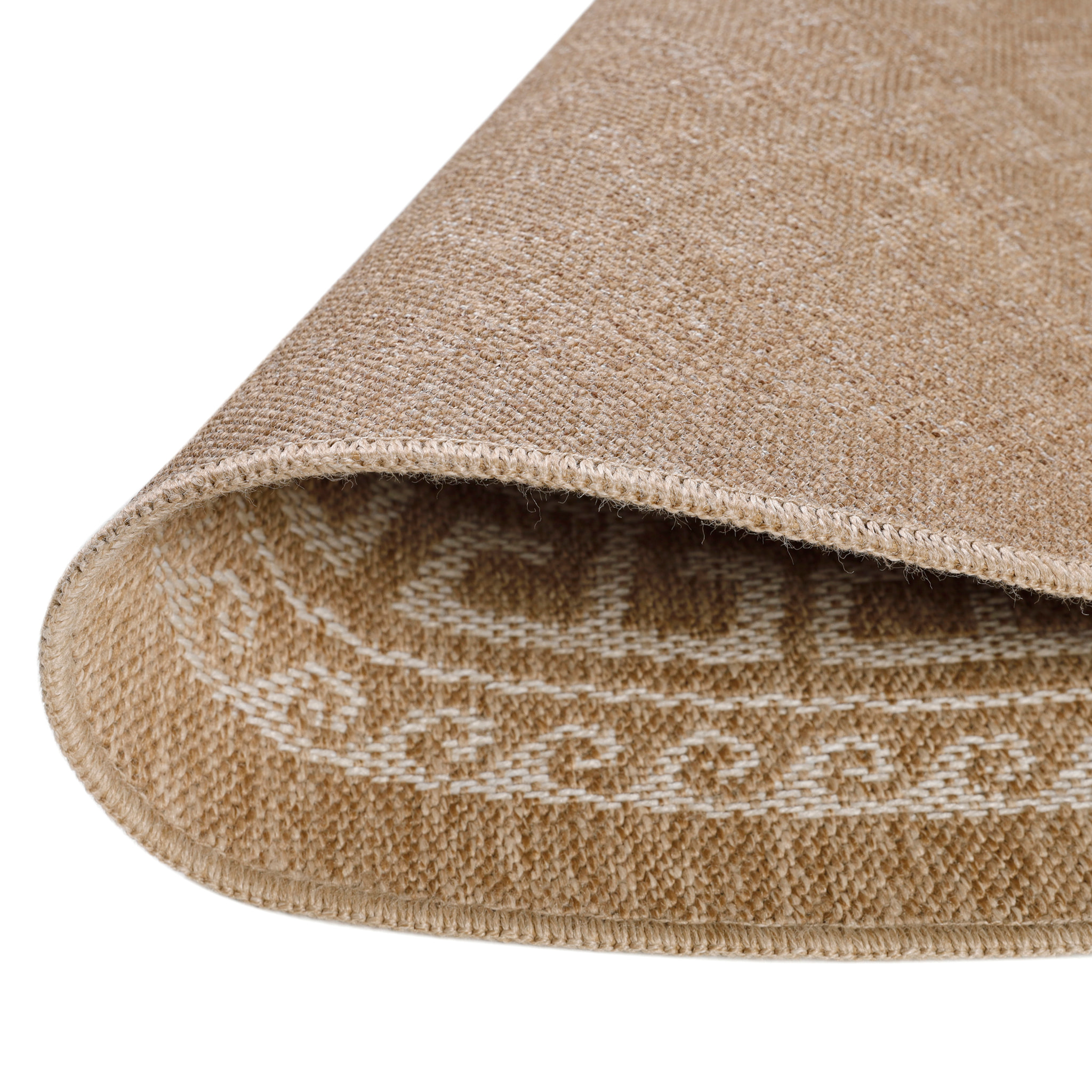 COMILLA - Tapis intérieur/extérieur rond aspect jute beige