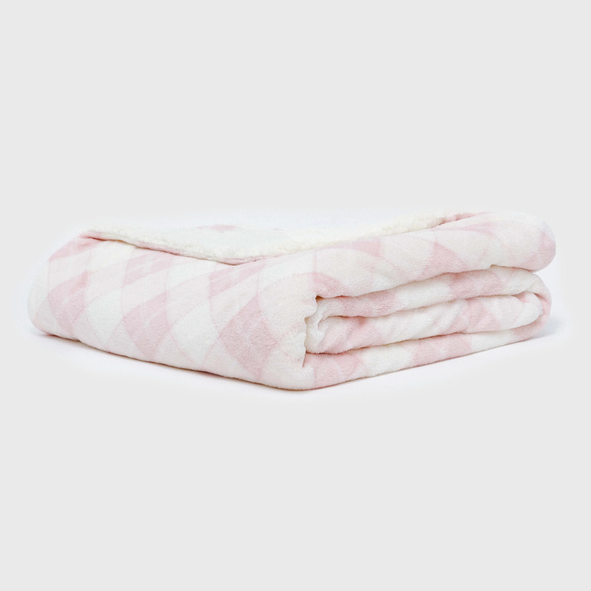 Manta sherpa Cuadro Guima rosa