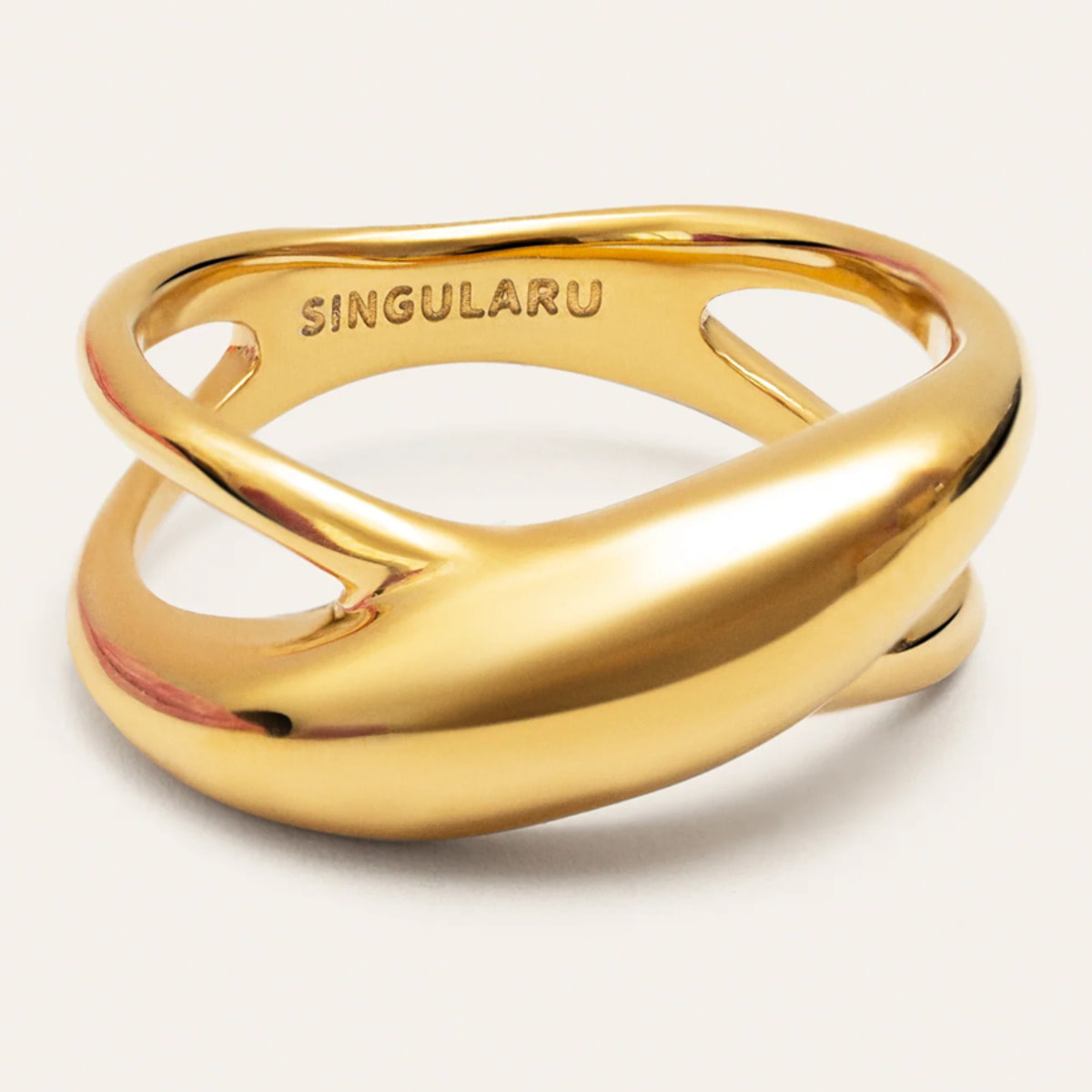 Anillo Ariel Acero Baño Oro