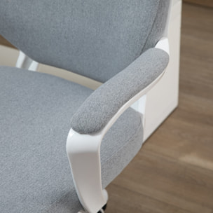 Silla de Oficina Giratoria Silla de Escritorio Ergonómica con Altura Ajustable Reposabrazos Acolchado y Soporte Lumbar Carga Máx. 120 kg 62x69x92-100 cm Gris