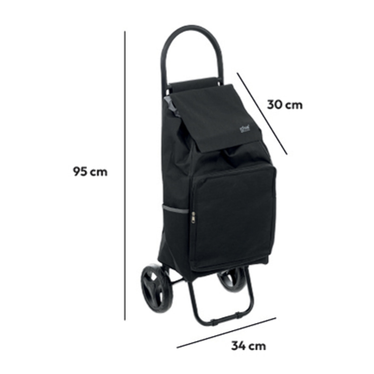 Chariot de course 2 roues Métal noir Nomade