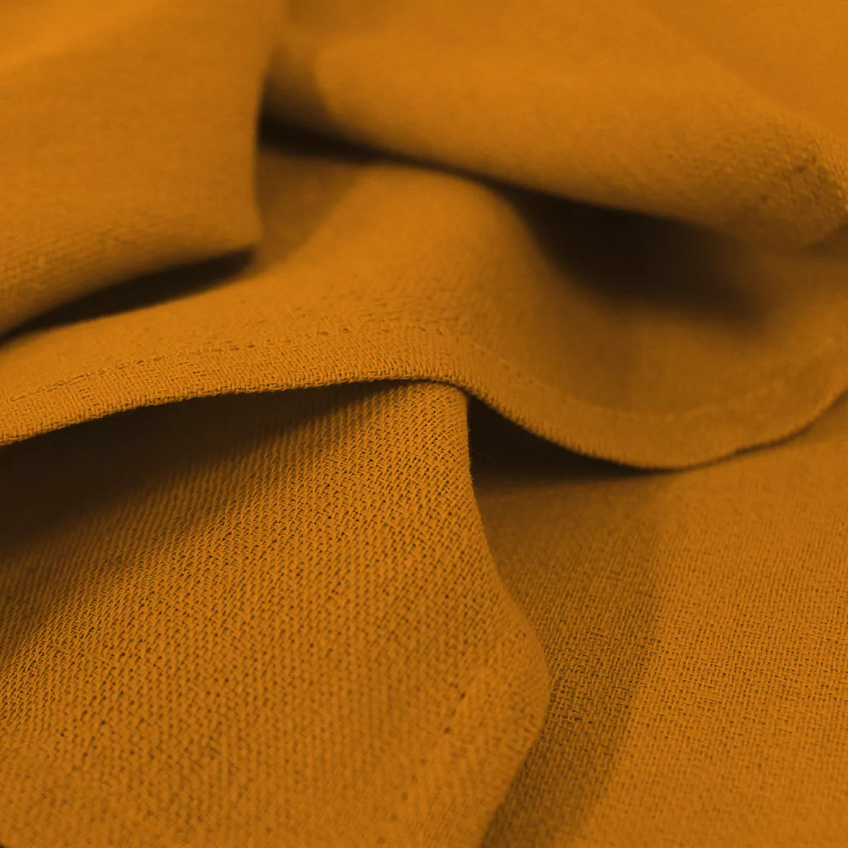 Serviette pur coton motif jacquard jaune orange Bastide ocre