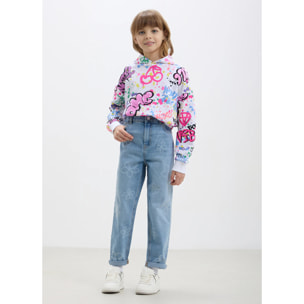 Jeans mom fit stampa fiori