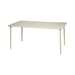 Table de jardin métal 6-8 places. beige. Amelia. 160x90xH72.5cm
