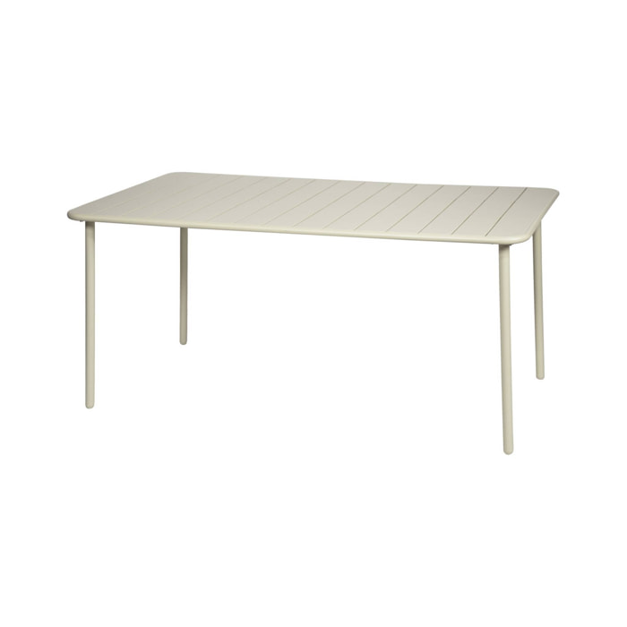 Table de jardin métal 6-8 places. beige. Amelia. 160x90xH72.5cm