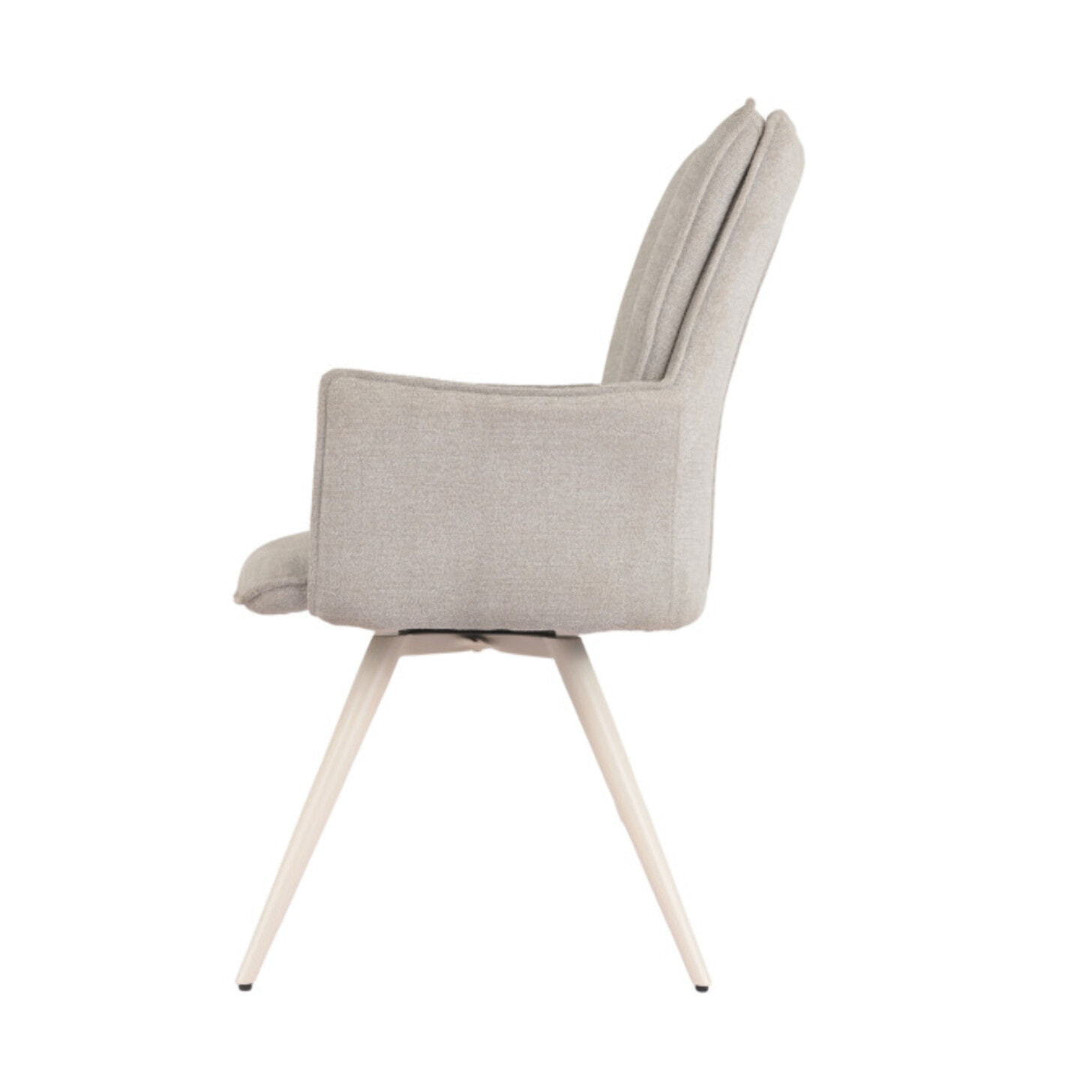 Chaise pivotante 180° avec accoudoirs tissu doux et pieds métal - TOMA