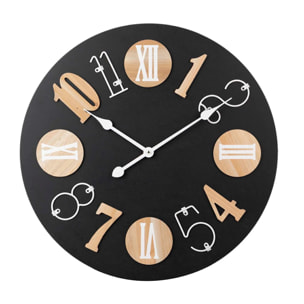 Reloj Pared Metal Madera 60x5x60 Cm