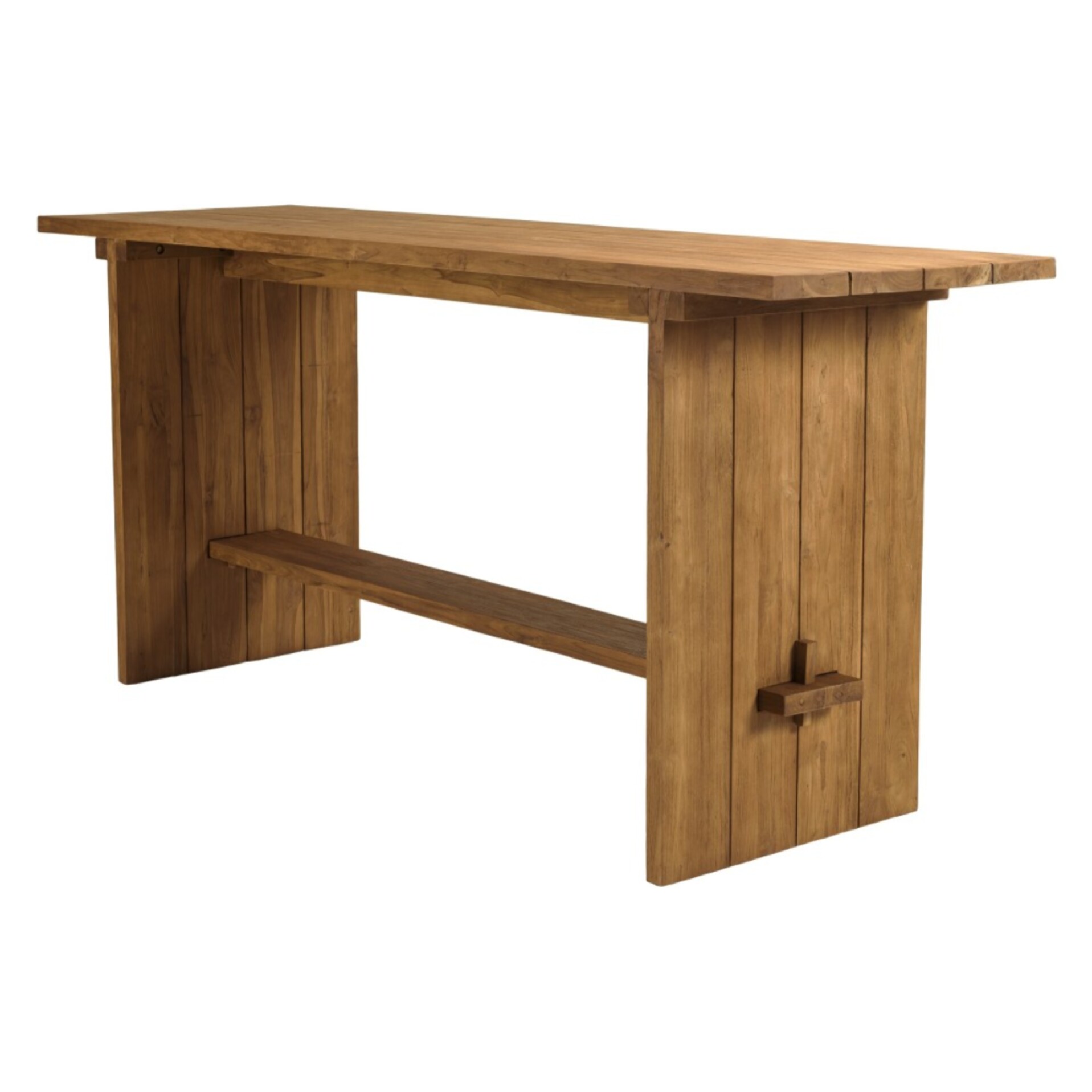 COLINE - Bar de jardin 240x70cm en bois de teck recyclé couleur naturelle