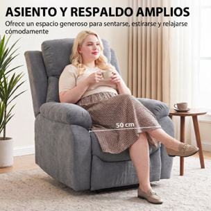 Sillón Relax Reclinable Manual, Sillón Relax Moderno, Tapizado en Tela Aspecto Lino, Reposapiés, Reposabrazos, Acolchado Grueso, Butaca Reclinable hasta 150°, Carga 120 kg, para Salón, Girs