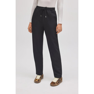 Pantaloni neri dritti con vita regolabile