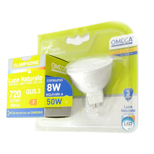 OMEGA Set 6 pezzi faretto led mr16 8w 4000k